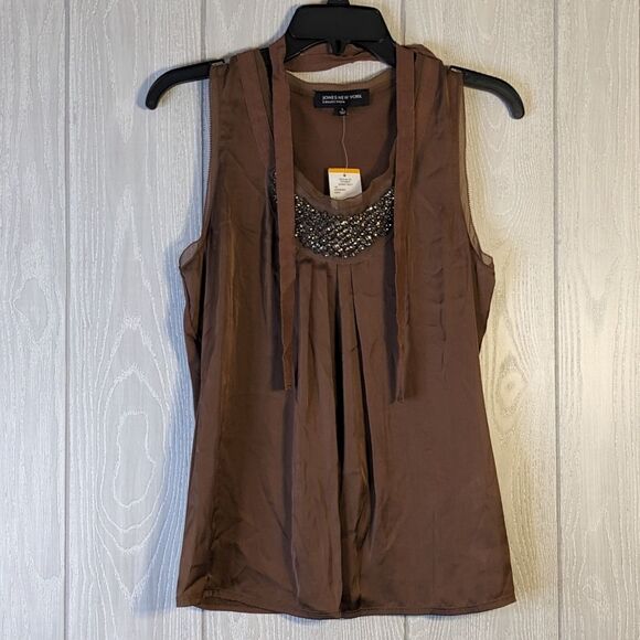 Jones New York Business Wear Brown Tank NWT SZ SM - Picture 1 of 5